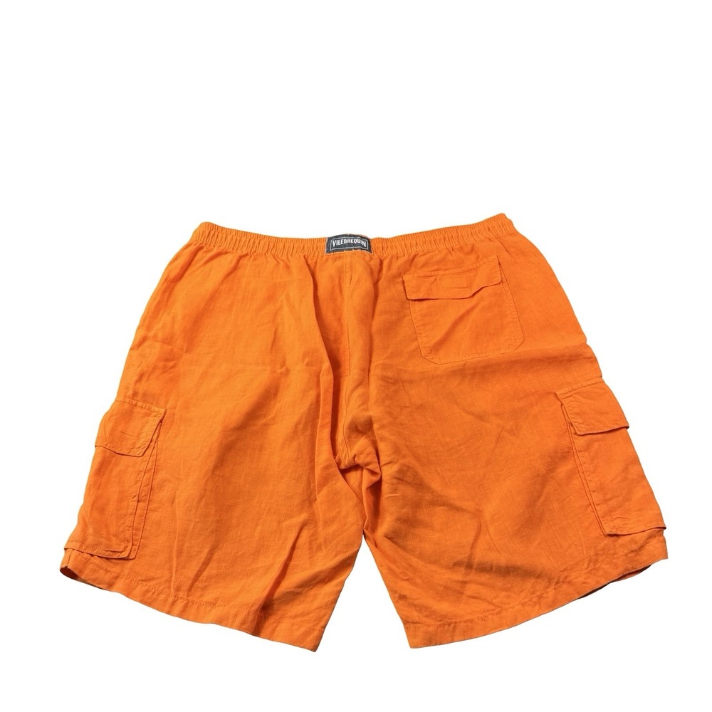 Vilebrequin Orange Pure Linen Lounge Cargo Mens Shorts 4XL 00.004.633.253